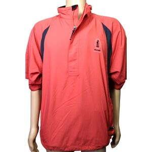 Boone Golf Club Wind Shirt Men's Size L Windbreaker CB‎ WeatherTec Salmon Pink